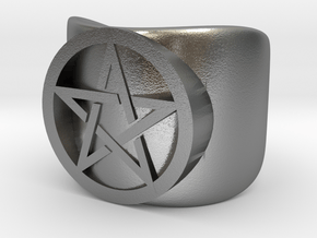 Pentacle Ring - thick in Natural Silver: 10 / 61.5