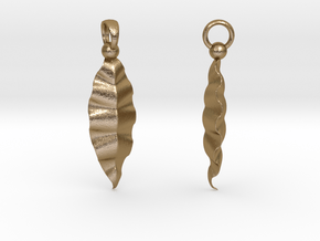Fractal Leaves Earrings in Polished Gold Steel