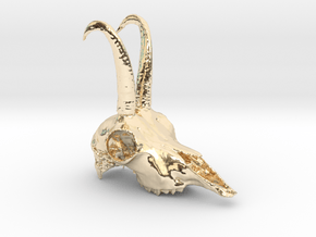 Fallow deer head in 14k Gold Plated Brass