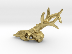 Deer head skull in Natural Brass