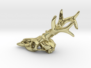 Deer head skull in 18K Yellow Gold