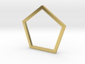 Pentagon 13.21mm in Polished Brass