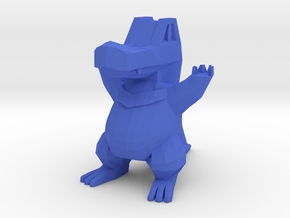 Low Poly Totodile in Blue Processed Versatile Plastic