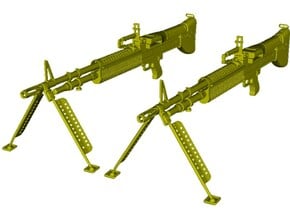 1/20 scale Saco Defense M-60 machineguns x 2 in Tan Fine Detail Plastic