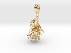 King Protea Pendant in 14K Yellow Gold