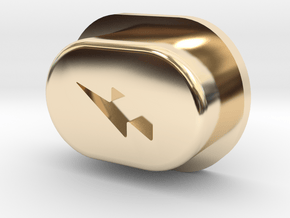 Y_mod_S Engraved Button Only in 14k Gold Plated Brass