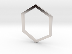 Hexagon 12.37mm in Rhodium Plated Brass