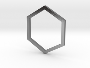 Hexagon 12.37mm in Polished Silver