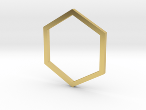 Hexagon 13.21mm in Polished Brass