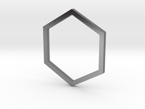 Hexagon 13.21mm in Polished Silver