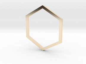 Hexagon 14.36mm in 14k Gold Plated Brass