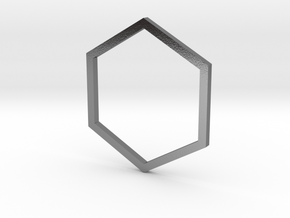 Hexagon 14.56mm in Polished Silver