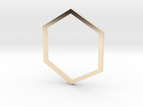 Hexagon 15.70mm in 14k Gold Plated Brass