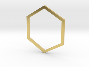 Hexagon 16.00mm in Polished Brass