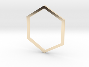 Hexagon 16.00mm in 14k Gold Plated Brass