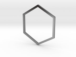 Hexagon 18.19mm in Polished Silver