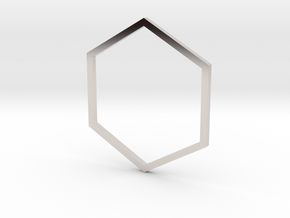 Hexagon 18.53mm in Rhodium Plated Brass