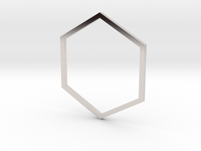 Hexagon 18.89mm in Rhodium Plated Brass