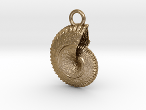Shell Pendant in Polished Gold Steel