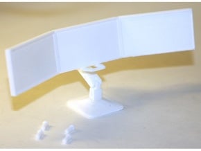 1:18 Scale Monitor Array (Articulated) in White Natural Versatile Plastic
