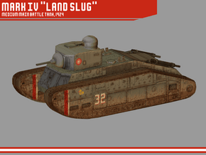 Mark IV "Land Slug" Medium Battle Tank in White Natural Versatile Plastic
