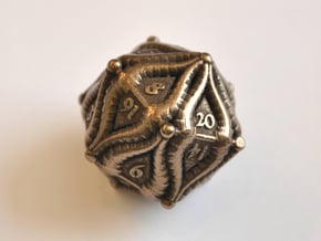 D20 Balanced - Two Horned Tiefling in Polished Bronze Steel