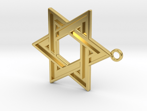 Star of David Pendant in Polished Brass