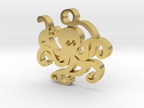 Kraken Pendant in Polished Brass