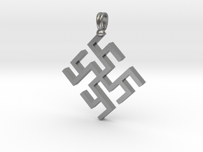 Cvetok paporotnika Slavic Symbol Jewelry Pendant in Natural Silver