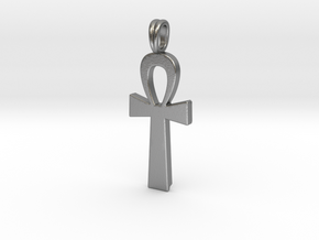 Ankh Symbol Jewelry Pendant Small 2 Cm in Natural Silver