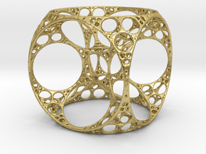 Apollonian Cube Small in Natural Brass