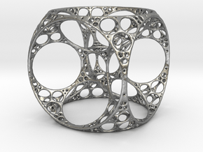 Apollonian Cube Small in Natural Silver