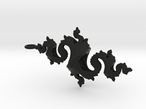 Dragon Pendant 6cm in Black Premium Versatile Plastic