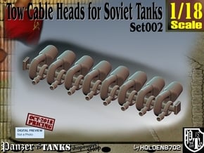 1/18 Soviet Tank Tow Cable HEADS Set002 in White Natural Versatile Plastic