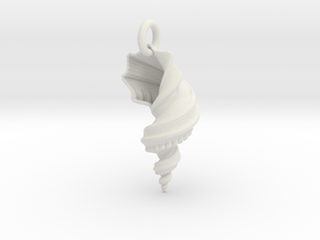 Shell Pendant in White Natural Versatile Plastic