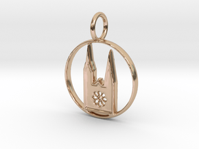 Cathedrale Notre Dame of Chartres in 14k Rose Gold Plated Brass