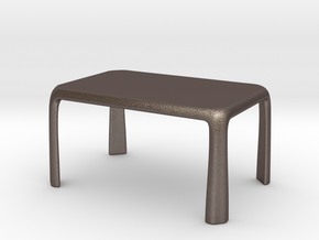 1:50 - Miniature Dining Table  in Polished Bronzed-Silver Steel