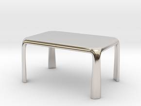 1:50 - Miniature Dining Table  in Rhodium Plated Brass