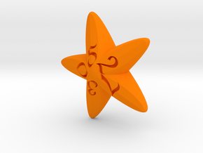 Starfish d10 in Orange Processed Versatile Plastic