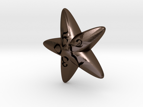 Starfish d10 in Polished Bronze Steel