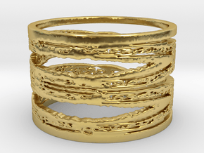 Bluestar Filligree Ring   in Polished Brass: 6 / 51.5