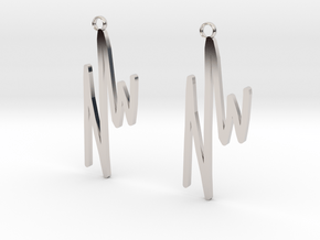 NWD Graffiti Earrings in Rhodium Plated Brass