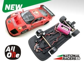 3D Chassis - Fly Ferrari F40 Anglewinder AllinOne in Black PA12