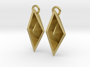 Paper Boat Earring in Natural Brass