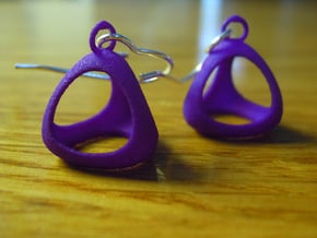 Tetrahedron Earrings in Purple Processed Versatile Plastic