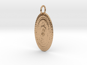 Sun Disc Pendant in Polished Bronze: Small