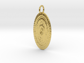Sun Disc Pendant in Polished Brass: Small