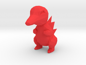 Low Poly Cyndaquil in Red Processed Versatile Plastic