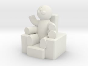 Enthroned Four-armed Teddy in White Natural Versatile Plastic
