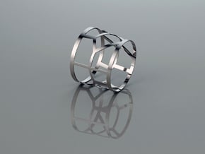 Voronoi Bracelet 1 in Fine Detail Polished Silver